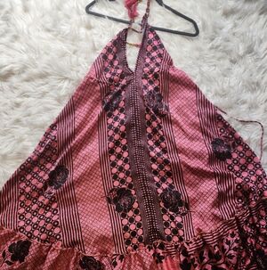 Pink and Black Halter  Maxi Dress BRAND NEW One Size